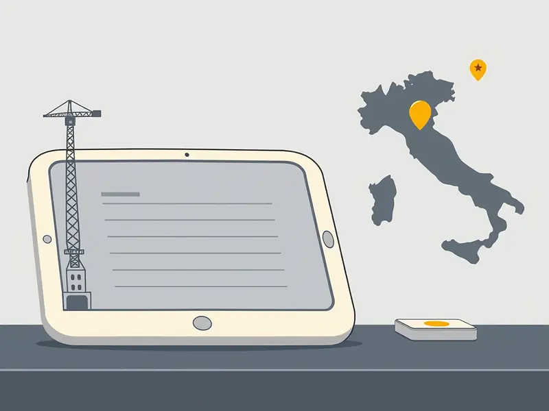 Tower Rush e la normativa italiana — documento con un timbro tondo accanto a un modellino della torre e alla sagoma dell'Italia