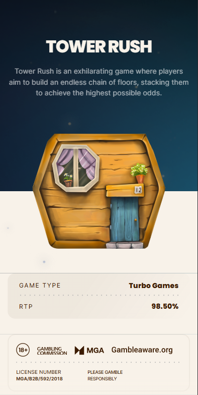 Interfaccia di gioco Tower Rush con anteprime della torre e dei bonus